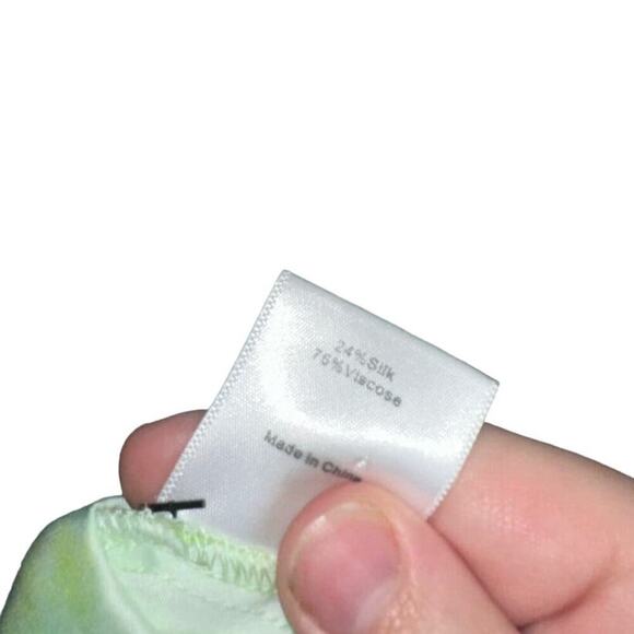 Rat & Boa Juniper Cowl Neck Silk Maxi Gown/Dress Neon Green/White Size XXS - Picture 9 of 10